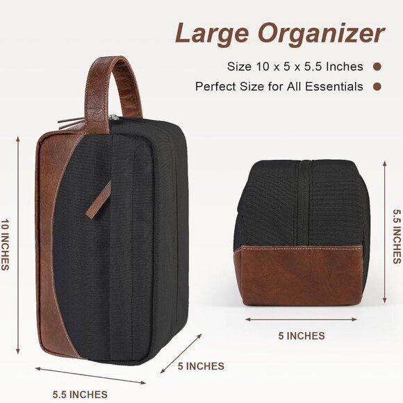Travel Toiletry Bag for Men, Hanging Toiletry Organizer, Water Resistant Shaving - Picture 2 of 8